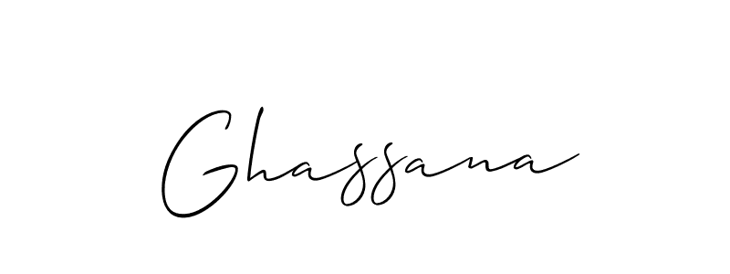 Design your own signature with our free online signature maker. With this signature software, you can create a handwritten (Allison_Script) signature for name Ghassana. Ghassana signature style 2 images and pictures png