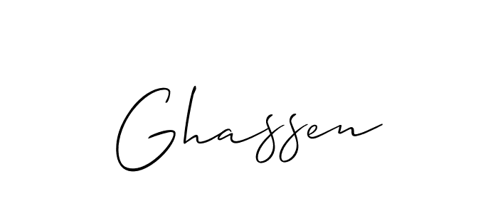 How to make Ghassen name signature. Use Allison_Script style for creating short signs online. This is the latest handwritten sign. Ghassen signature style 2 images and pictures png