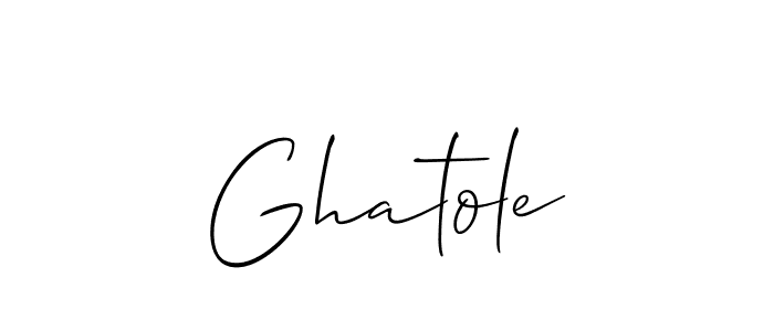 Use a signature maker to create a handwritten signature online. With this signature software, you can design (Allison_Script) your own signature for name Ghatole. Ghatole signature style 2 images and pictures png