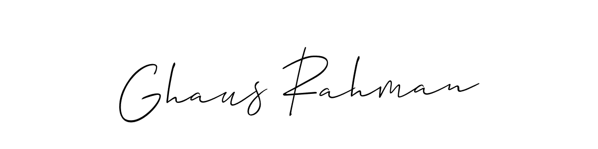 Make a beautiful signature design for name Ghaus Rahman. With this signature (Allison_Script) style, you can create a handwritten signature for free. Ghaus Rahman signature style 2 images and pictures png