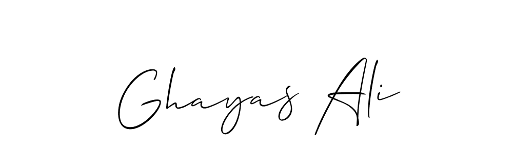 How to make Ghayas Ali name signature. Use Allison_Script style for creating short signs online. This is the latest handwritten sign. Ghayas Ali signature style 2 images and pictures png