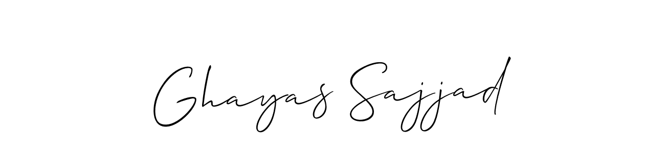 How to make Ghayas Sajjad name signature. Use Allison_Script style for creating short signs online. This is the latest handwritten sign. Ghayas Sajjad signature style 2 images and pictures png