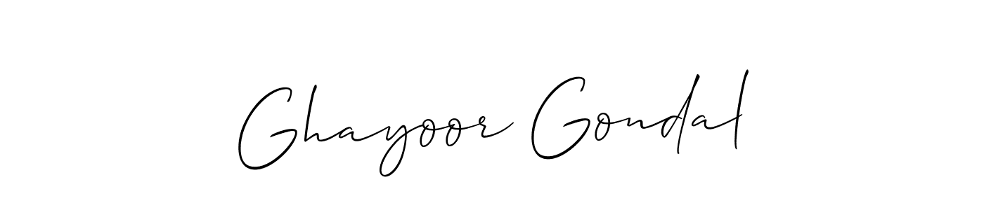 if you are searching for the best signature style for your name Ghayoor Gondal. so please give up your signature search. here we have designed multiple signature styles  using Allison_Script. Ghayoor Gondal signature style 2 images and pictures png