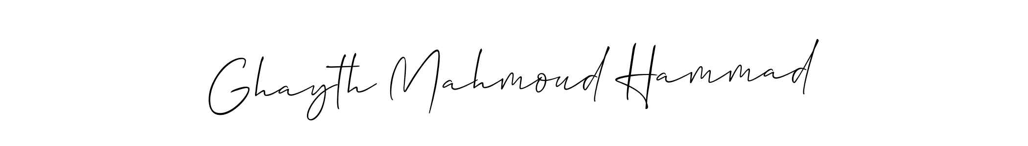 Also we have Ghayth Mahmoud Hammad name is the best signature style. Create professional handwritten signature collection using Allison_Script autograph style. Ghayth Mahmoud Hammad signature style 2 images and pictures png