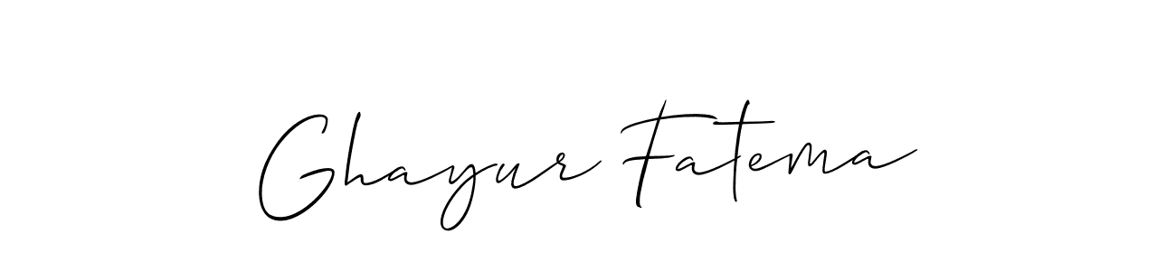 Design your own signature with our free online signature maker. With this signature software, you can create a handwritten (Allison_Script) signature for name Ghayur Fatema. Ghayur Fatema signature style 2 images and pictures png