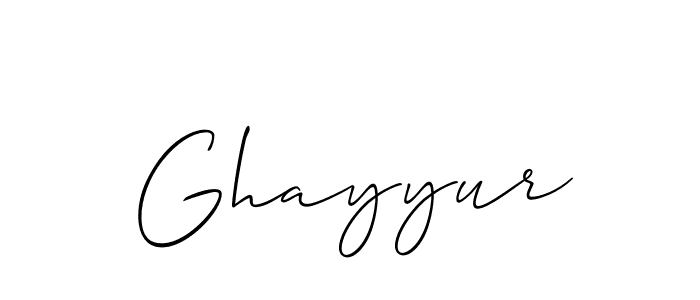 Also we have Ghayyur name is the best signature style. Create professional handwritten signature collection using Allison_Script autograph style. Ghayyur signature style 2 images and pictures png