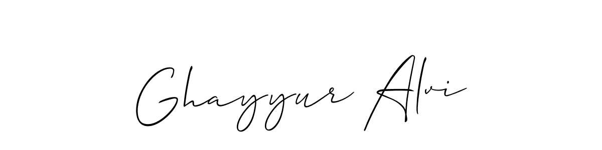 Allison_Script is a professional signature style that is perfect for those who want to add a touch of class to their signature. It is also a great choice for those who want to make their signature more unique. Get Ghayyur Alvi name to fancy signature for free. Ghayyur Alvi signature style 2 images and pictures png