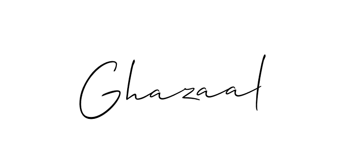 The best way (Allison_Script) to make a short signature is to pick only two or three words in your name. The name Ghazaal include a total of six letters. For converting this name. Ghazaal signature style 2 images and pictures png