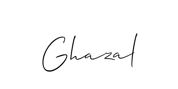 Make a beautiful signature design for name Ghazal. With this signature (Allison_Script) style, you can create a handwritten signature for free. Ghazal signature style 2 images and pictures png