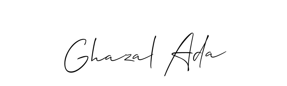 This is the best signature style for the Ghazal Ada name. Also you like these signature font (Allison_Script). Mix name signature. Ghazal Ada signature style 2 images and pictures png