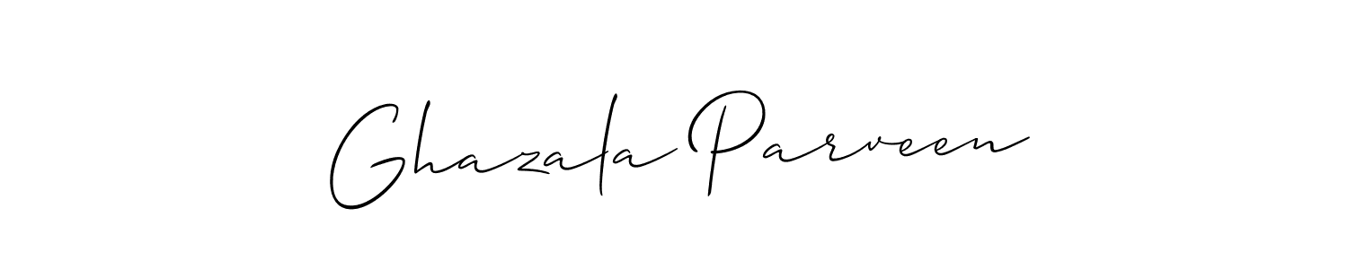 Allison_Script is a professional signature style that is perfect for those who want to add a touch of class to their signature. It is also a great choice for those who want to make their signature more unique. Get Ghazala Parveen name to fancy signature for free. Ghazala Parveen signature style 2 images and pictures png