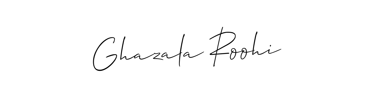 Similarly Allison_Script is the best handwritten signature design. Signature creator online .You can use it as an online autograph creator for name Ghazala Roohi. Ghazala Roohi signature style 2 images and pictures png