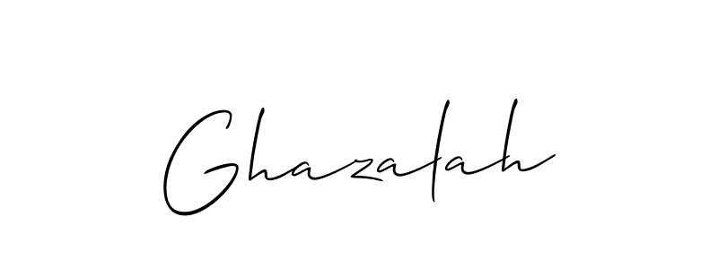 Create a beautiful signature design for name Ghazalah. With this signature (Allison_Script) fonts, you can make a handwritten signature for free. Ghazalah signature style 2 images and pictures png
