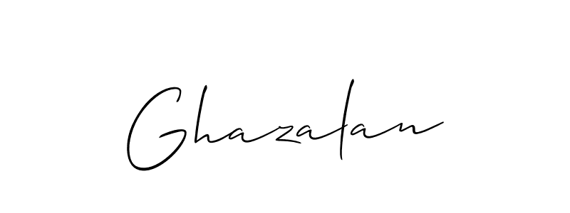 How to Draw Ghazalan signature style? Allison_Script is a latest design signature styles for name Ghazalan. Ghazalan signature style 2 images and pictures png