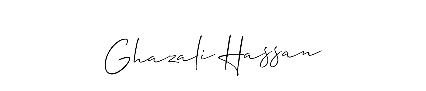 Also we have Ghazali Hassan name is the best signature style. Create professional handwritten signature collection using Allison_Script autograph style. Ghazali Hassan signature style 2 images and pictures png