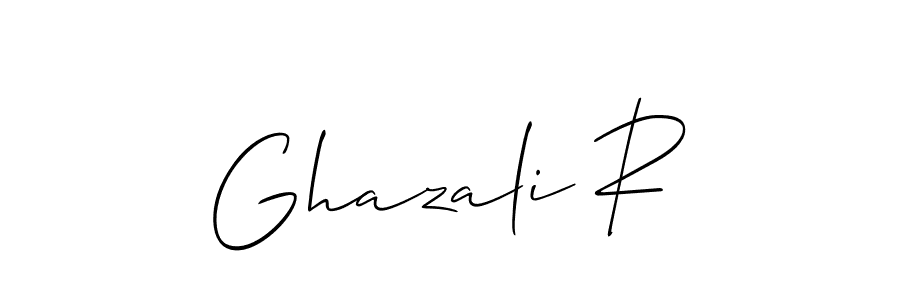 You should practise on your own different ways (Allison_Script) to write your name (Ghazali R) in signature. don't let someone else do it for you. Ghazali R signature style 2 images and pictures png