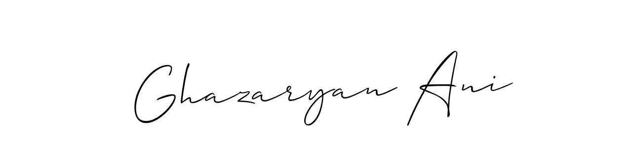 This is the best signature style for the Ghazaryan Ani name. Also you like these signature font (Allison_Script). Mix name signature. Ghazaryan Ani signature style 2 images and pictures png