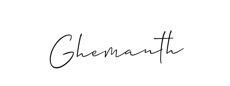 How to Draw Ghemanth signature style? Allison_Script is a latest design signature styles for name Ghemanth. Ghemanth signature style 2 images and pictures png