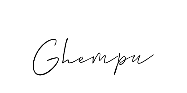 Also You can easily find your signature by using the search form. We will create Ghempu name handwritten signature images for you free of cost using Allison_Script sign style. Ghempu signature style 2 images and pictures png