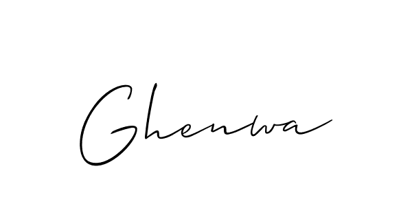 Allison_Script is a professional signature style that is perfect for those who want to add a touch of class to their signature. It is also a great choice for those who want to make their signature more unique. Get Ghenwa name to fancy signature for free. Ghenwa signature style 2 images and pictures png