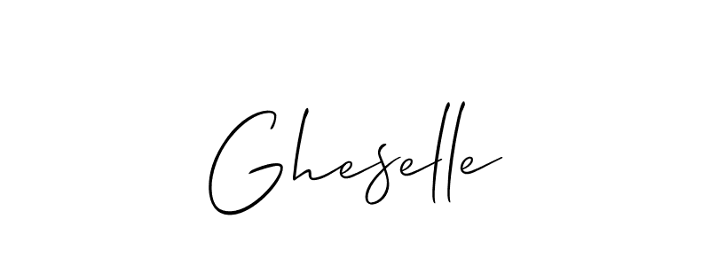 Design your own signature with our free online signature maker. With this signature software, you can create a handwritten (Allison_Script) signature for name Gheselle. Gheselle signature style 2 images and pictures png