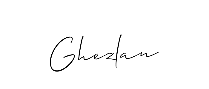 How to make Ghezlan signature? Allison_Script is a professional autograph style. Create handwritten signature for Ghezlan name. Ghezlan signature style 2 images and pictures png