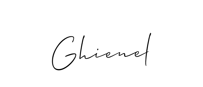 Use a signature maker to create a handwritten signature online. With this signature software, you can design (Allison_Script) your own signature for name Ghienel. Ghienel signature style 2 images and pictures png