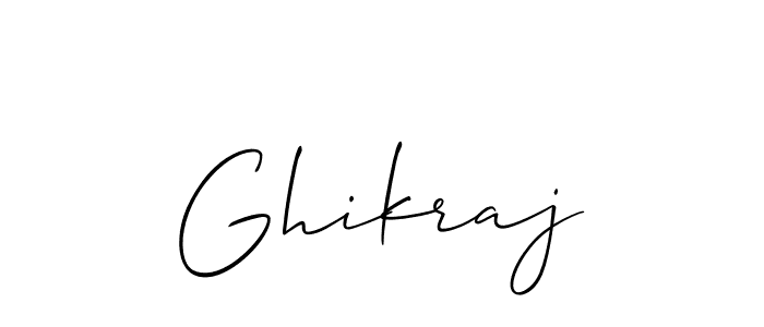 Use a signature maker to create a handwritten signature online. With this signature software, you can design (Allison_Script) your own signature for name Ghikraj. Ghikraj signature style 2 images and pictures png