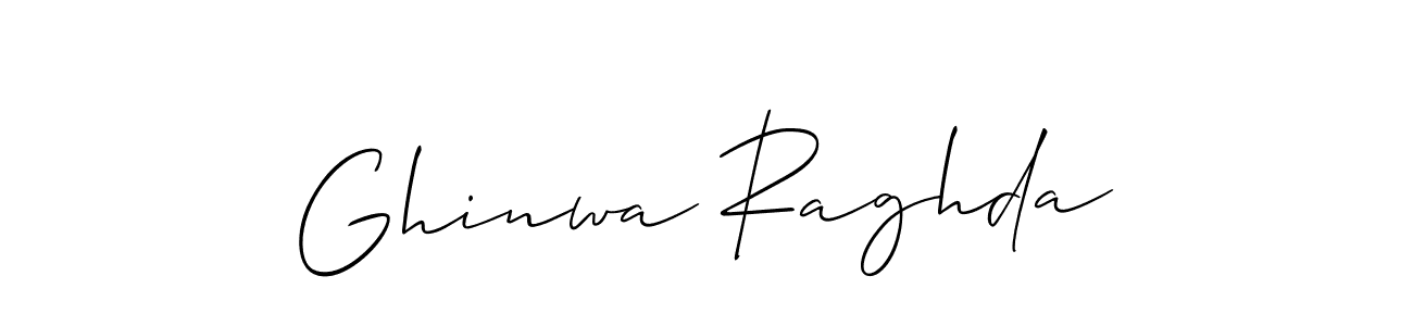 How to make Ghinwa Raghda name signature. Use Allison_Script style for creating short signs online. This is the latest handwritten sign. Ghinwa Raghda signature style 2 images and pictures png