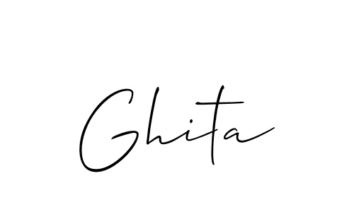 Also we have Ghita name is the best signature style. Create professional handwritten signature collection using Allison_Script autograph style. Ghita signature style 2 images and pictures png
