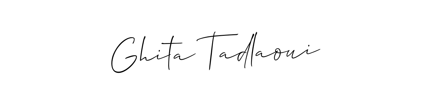 How to Draw Ghita Tadlaoui signature style? Allison_Script is a latest design signature styles for name Ghita Tadlaoui. Ghita Tadlaoui signature style 2 images and pictures png
