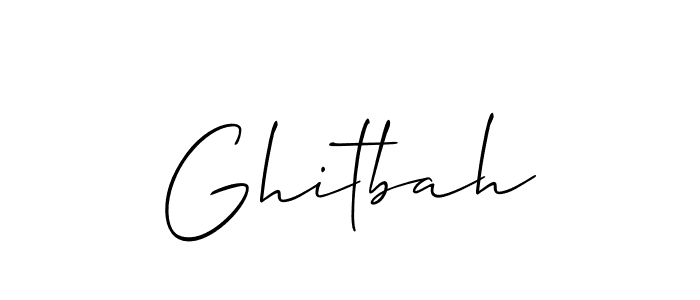 Use a signature maker to create a handwritten signature online. With this signature software, you can design (Allison_Script) your own signature for name Ghitbah. Ghitbah signature style 2 images and pictures png