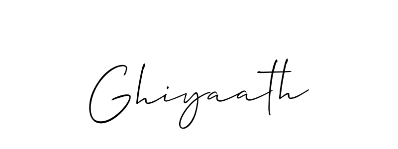 The best way (Allison_Script) to make a short signature is to pick only two or three words in your name. The name Ghiyaath include a total of six letters. For converting this name. Ghiyaath signature style 2 images and pictures png