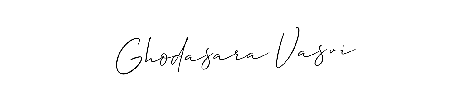 How to make Ghodasara Vasvi signature? Allison_Script is a professional autograph style. Create handwritten signature for Ghodasara Vasvi name. Ghodasara Vasvi signature style 2 images and pictures png