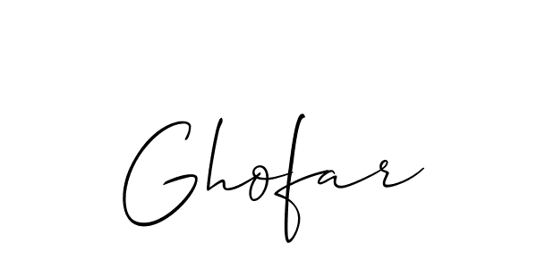 Make a beautiful signature design for name Ghofar. With this signature (Allison_Script) style, you can create a handwritten signature for free. Ghofar signature style 2 images and pictures png