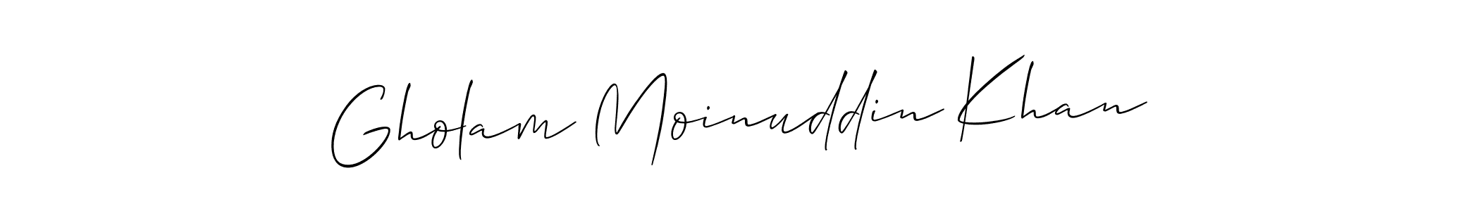 Also You can easily find your signature by using the search form. We will create Gholam Moinuddin Khan name handwritten signature images for you free of cost using Allison_Script sign style. Gholam Moinuddin Khan signature style 2 images and pictures png