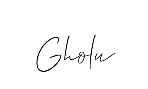 The best way (Allison_Script) to make a short signature is to pick only two or three words in your name. The name Gholu include a total of six letters. For converting this name. Gholu signature style 2 images and pictures png