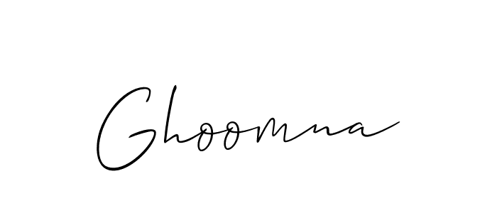 Best and Professional Signature Style for Ghoomna. Allison_Script Best Signature Style Collection. Ghoomna signature style 2 images and pictures png