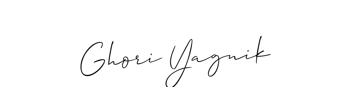 Allison_Script is a professional signature style that is perfect for those who want to add a touch of class to their signature. It is also a great choice for those who want to make their signature more unique. Get Ghori Yagnik name to fancy signature for free. Ghori Yagnik signature style 2 images and pictures png