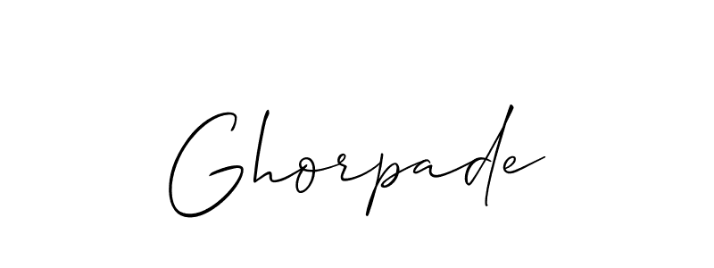 Also You can easily find your signature by using the search form. We will create Ghorpade name handwritten signature images for you free of cost using Allison_Script sign style. Ghorpade signature style 2 images and pictures png