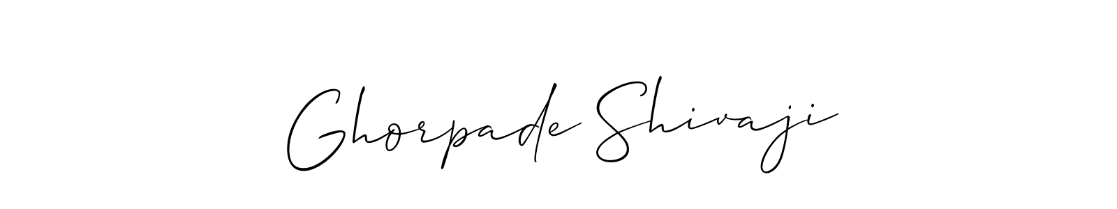 Allison_Script is a professional signature style that is perfect for those who want to add a touch of class to their signature. It is also a great choice for those who want to make their signature more unique. Get Ghorpade Shivaji name to fancy signature for free. Ghorpade Shivaji signature style 2 images and pictures png