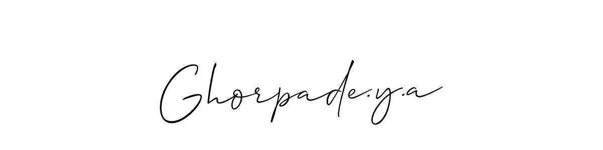 Design your own signature with our free online signature maker. With this signature software, you can create a handwritten (Allison_Script) signature for name Ghorpade.y.a. Ghorpade.y.a signature style 2 images and pictures png