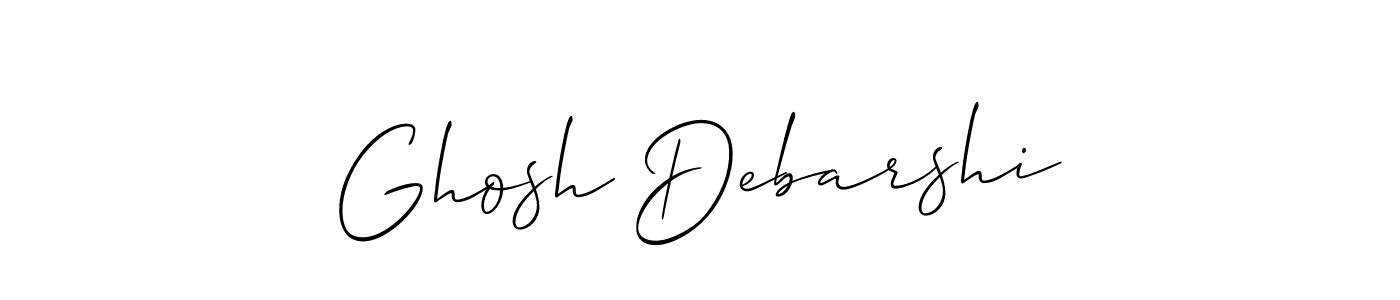 Allison_Script is a professional signature style that is perfect for those who want to add a touch of class to their signature. It is also a great choice for those who want to make their signature more unique. Get Ghosh Debarshi name to fancy signature for free. Ghosh Debarshi signature style 2 images and pictures png
