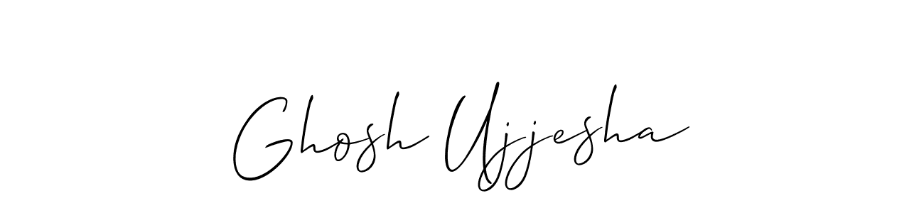 You should practise on your own different ways (Allison_Script) to write your name (Ghosh Ujjesha) in signature. don't let someone else do it for you. Ghosh Ujjesha signature style 2 images and pictures png