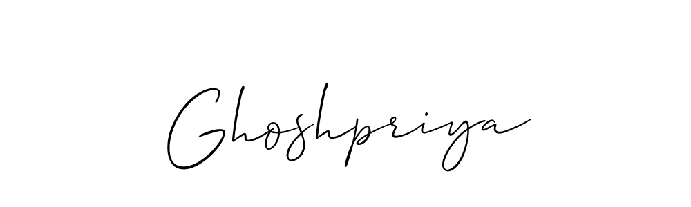 Allison_Script is a professional signature style that is perfect for those who want to add a touch of class to their signature. It is also a great choice for those who want to make their signature more unique. Get Ghoshpriya name to fancy signature for free. Ghoshpriya signature style 2 images and pictures png