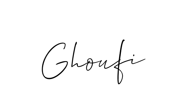 Use a signature maker to create a handwritten signature online. With this signature software, you can design (Allison_Script) your own signature for name Ghoufi. Ghoufi signature style 2 images and pictures png