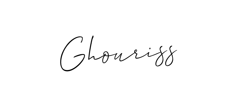 You should practise on your own different ways (Allison_Script) to write your name (Ghouriss) in signature. don't let someone else do it for you. Ghouriss signature style 2 images and pictures png