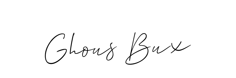 Use a signature maker to create a handwritten signature online. With this signature software, you can design (Allison_Script) your own signature for name Ghous Bux. Ghous Bux signature style 2 images and pictures png