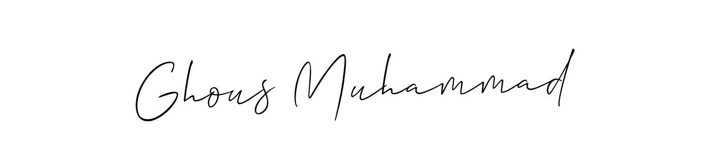 The best way (Allison_Script) to make a short signature is to pick only two or three words in your name. The name Ghous Muhammad include a total of six letters. For converting this name. Ghous Muhammad signature style 2 images and pictures png