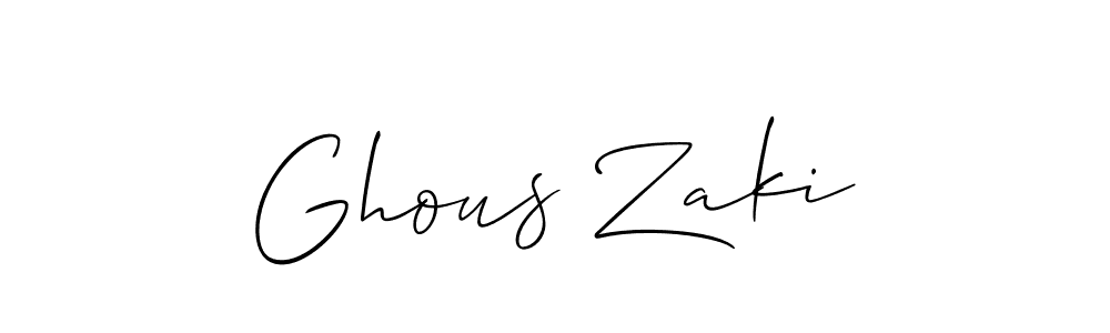 Design your own signature with our free online signature maker. With this signature software, you can create a handwritten (Allison_Script) signature for name Ghous Zaki. Ghous Zaki signature style 2 images and pictures png